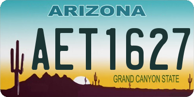 AZ license plate AET1627