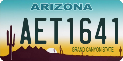 AZ license plate AET1641