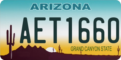 AZ license plate AET1660