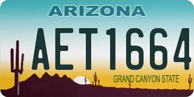 AZ license plate AET1664