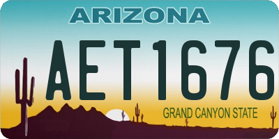 AZ license plate AET1676