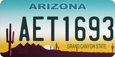 AZ license plate AET1693