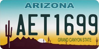 AZ license plate AET1699