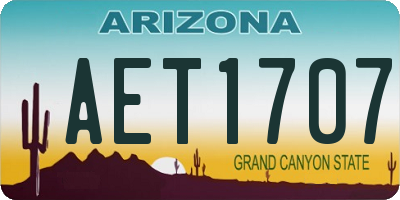 AZ license plate AET1707