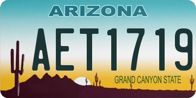 AZ license plate AET1719