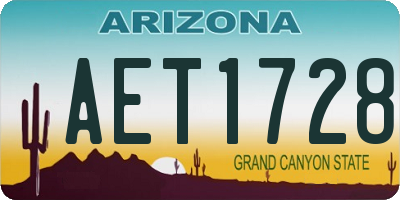 AZ license plate AET1728