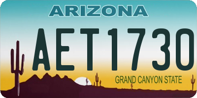 AZ license plate AET1730