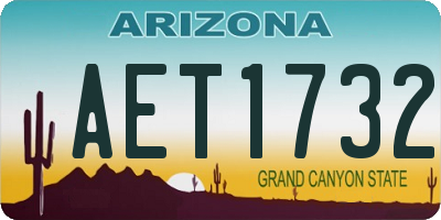 AZ license plate AET1732