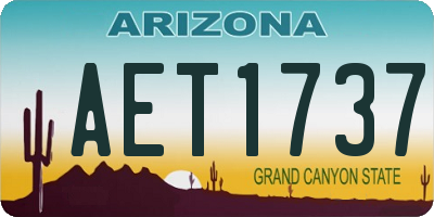 AZ license plate AET1737