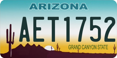 AZ license plate AET1752