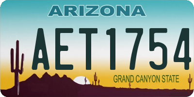 AZ license plate AET1754