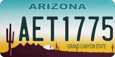 AZ license plate AET1775