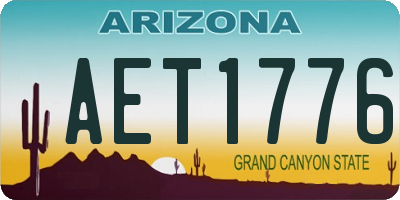 AZ license plate AET1776