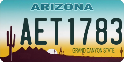 AZ license plate AET1783