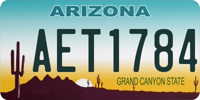 AZ license plate AET1784