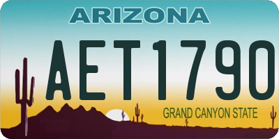 AZ license plate AET1790