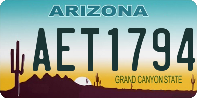 AZ license plate AET1794