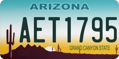 AZ license plate AET1795