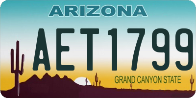 AZ license plate AET1799