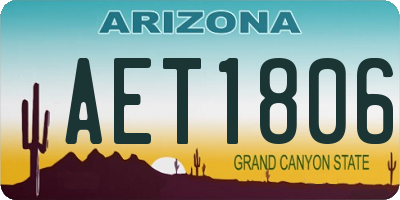 AZ license plate AET1806