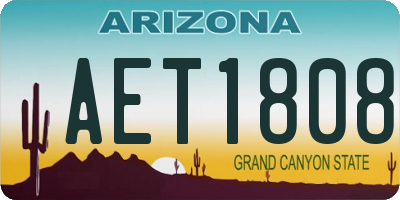 AZ license plate AET1808