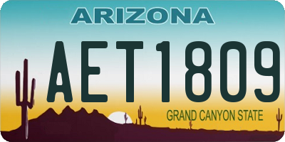 AZ license plate AET1809