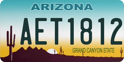 AZ license plate AET1812