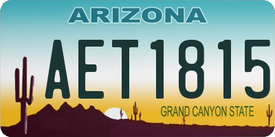 AZ license plate AET1815