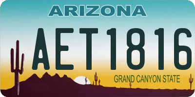 AZ license plate AET1816
