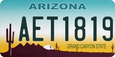 AZ license plate AET1819