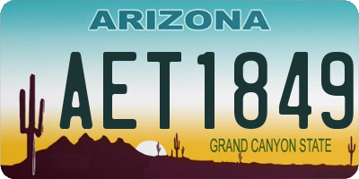 AZ license plate AET1849