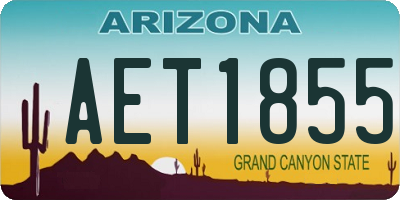 AZ license plate AET1855