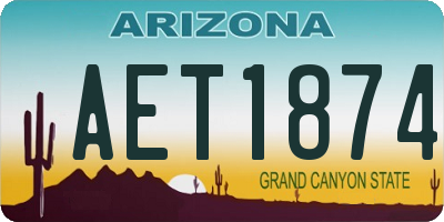 AZ license plate AET1874
