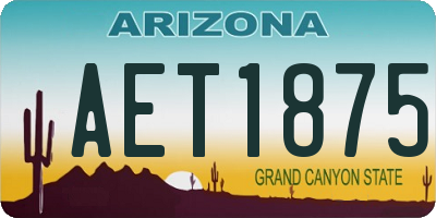 AZ license plate AET1875