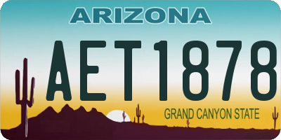 AZ license plate AET1878
