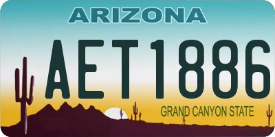 AZ license plate AET1886