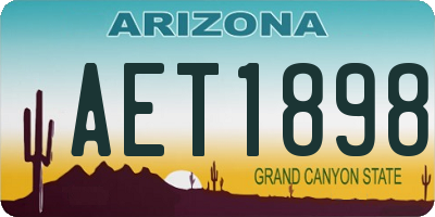 AZ license plate AET1898
