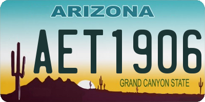 AZ license plate AET1906