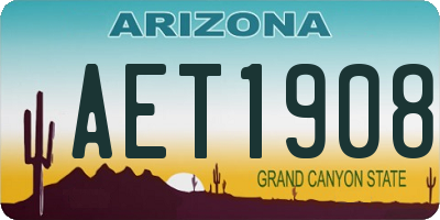 AZ license plate AET1908