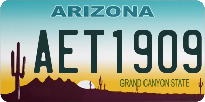 AZ license plate AET1909