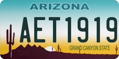 AZ license plate AET1919