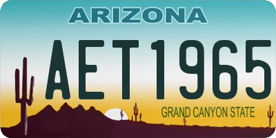 AZ license plate AET1965