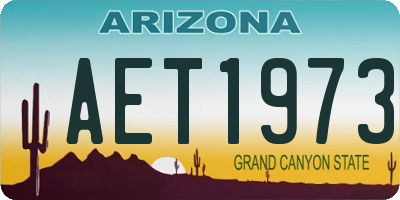 AZ license plate AET1973