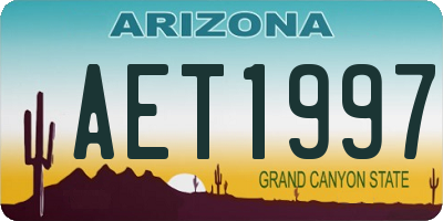 AZ license plate AET1997