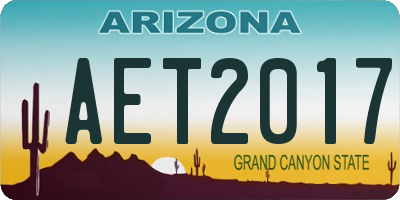 AZ license plate AET2017