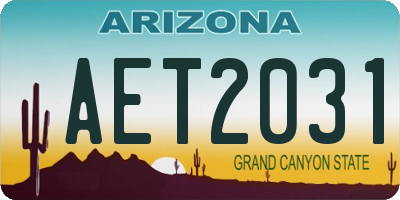 AZ license plate AET2031