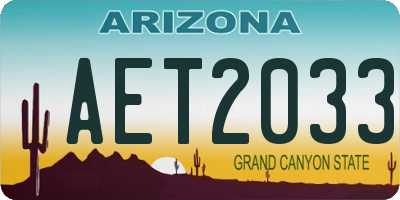 AZ license plate AET2033