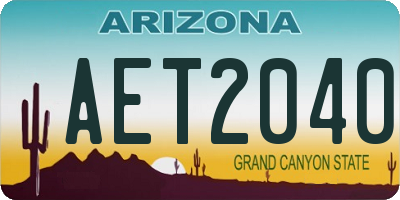 AZ license plate AET2040
