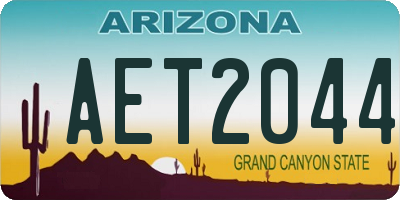 AZ license plate AET2044