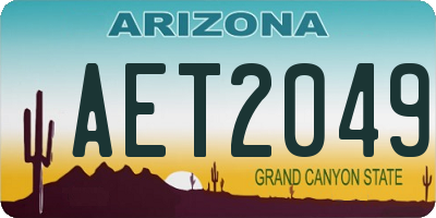 AZ license plate AET2049